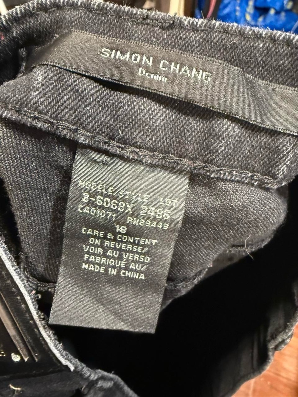 Simon Chang Black Embroidered High Rise Flared Bootcut Jeans - Picture 4 of 5